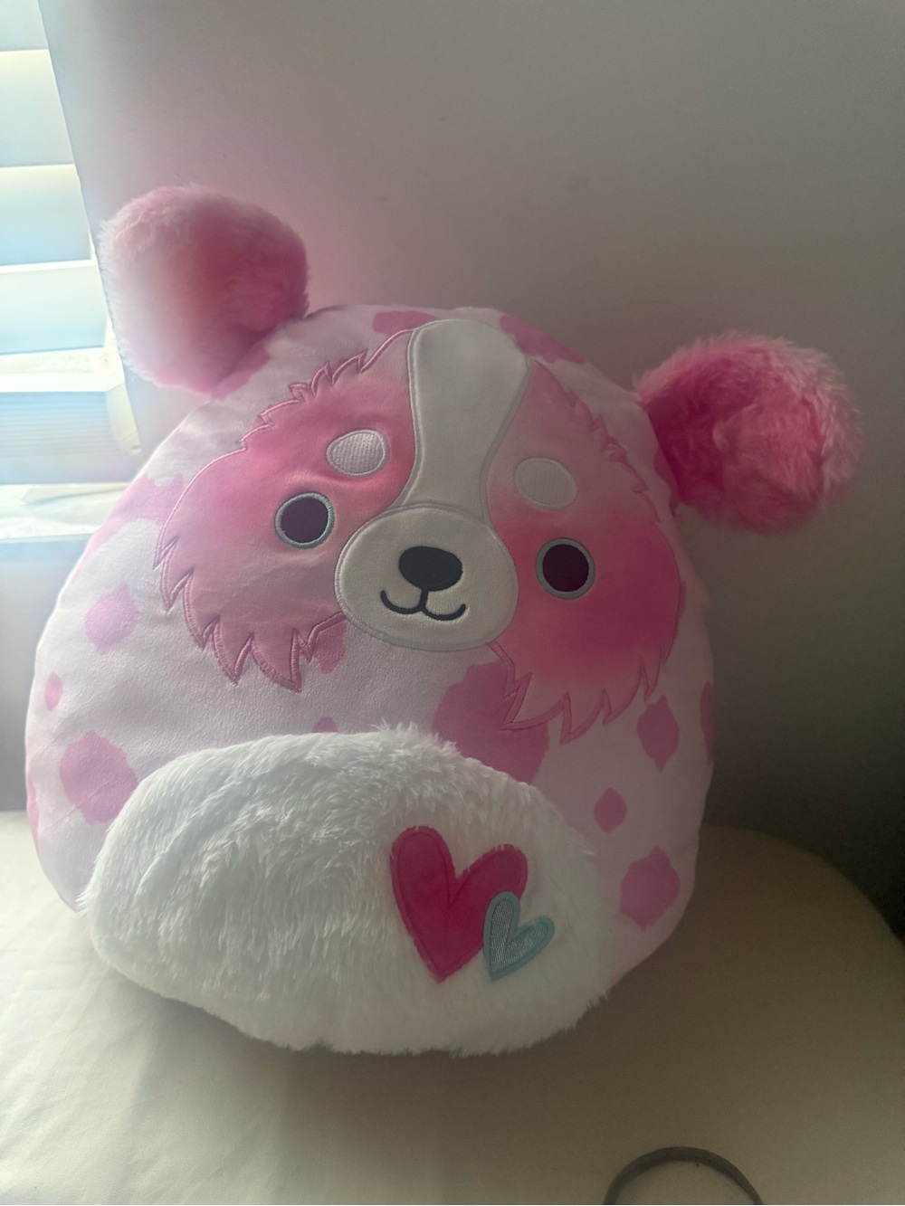 Rare 2022 Magnis the pink Australian Shepherd from squishmallows valentines 💗🤍
